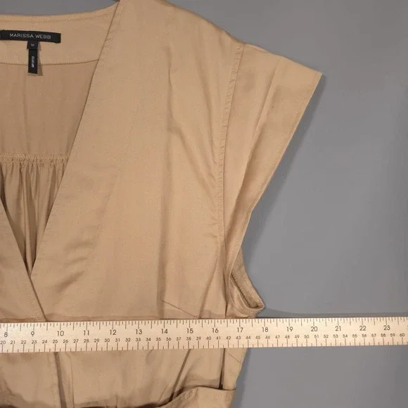 MARISSA WEBB Dixon Paper Bag‎ Sateen Romper Latte Size 10 Cotton